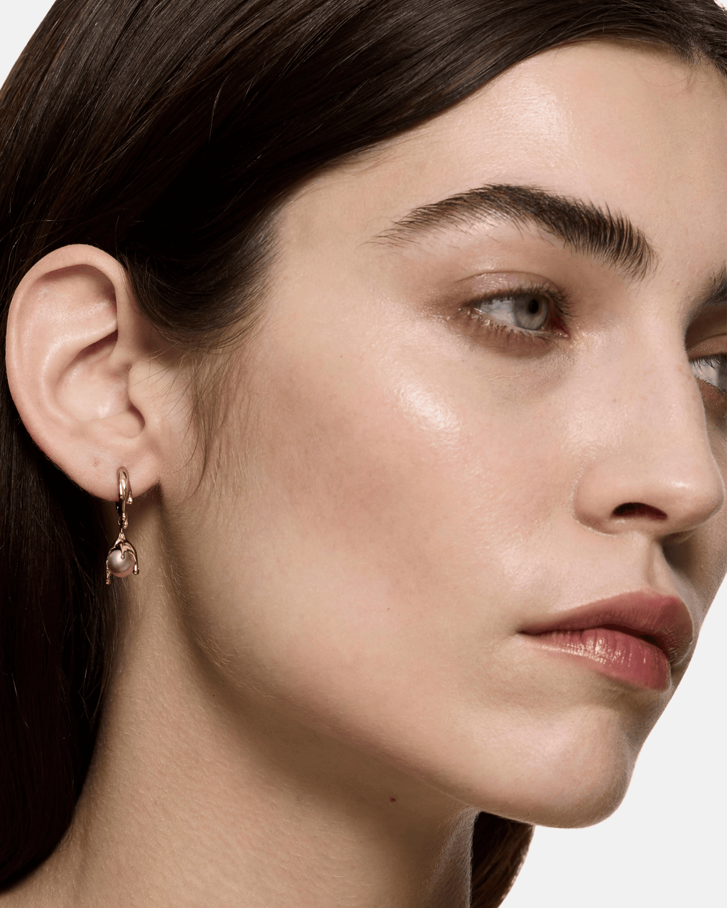 Nano Pearl Melt Pink Earring – Gold Vermeil