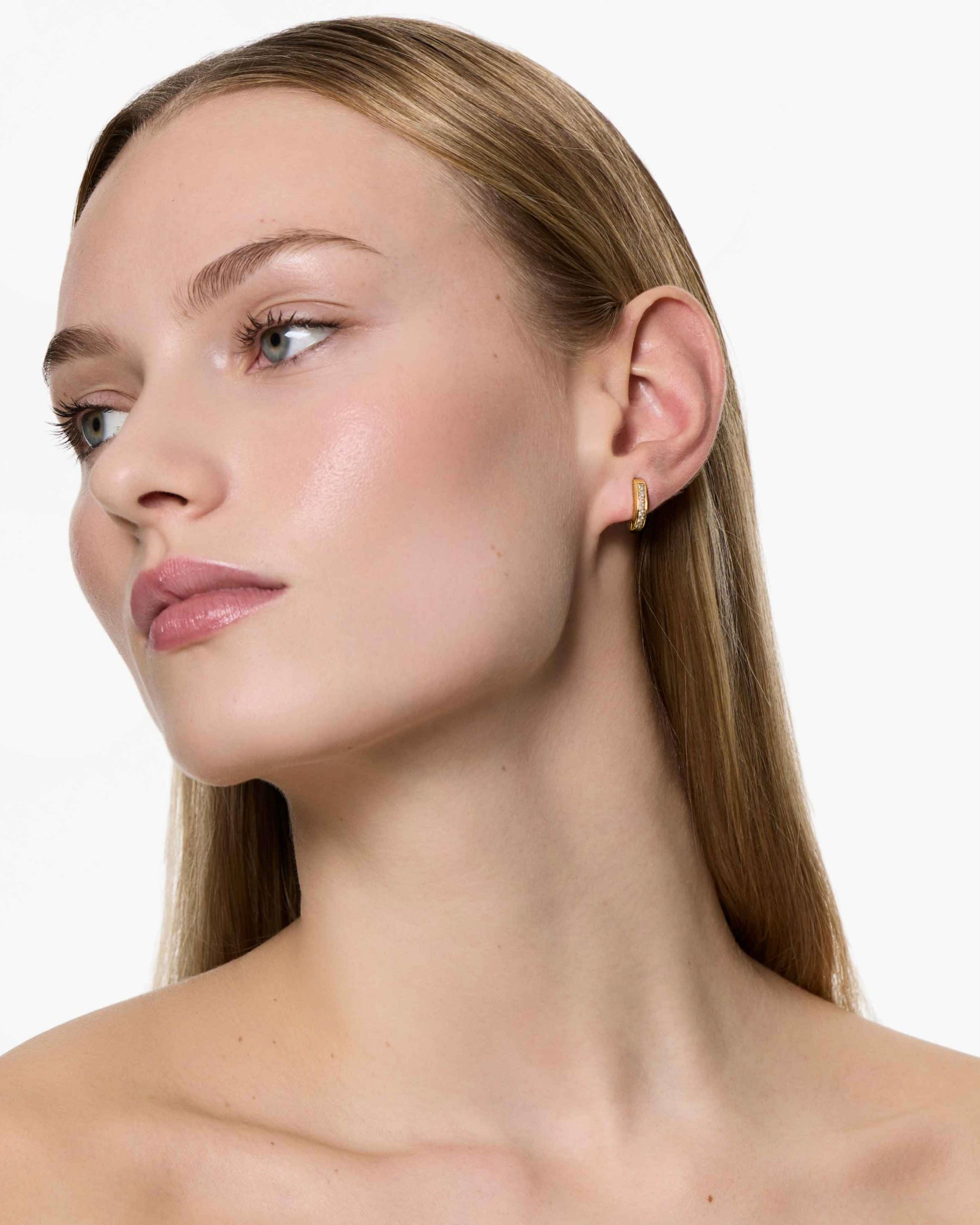 Nano Space Hoop Encrusted Earring