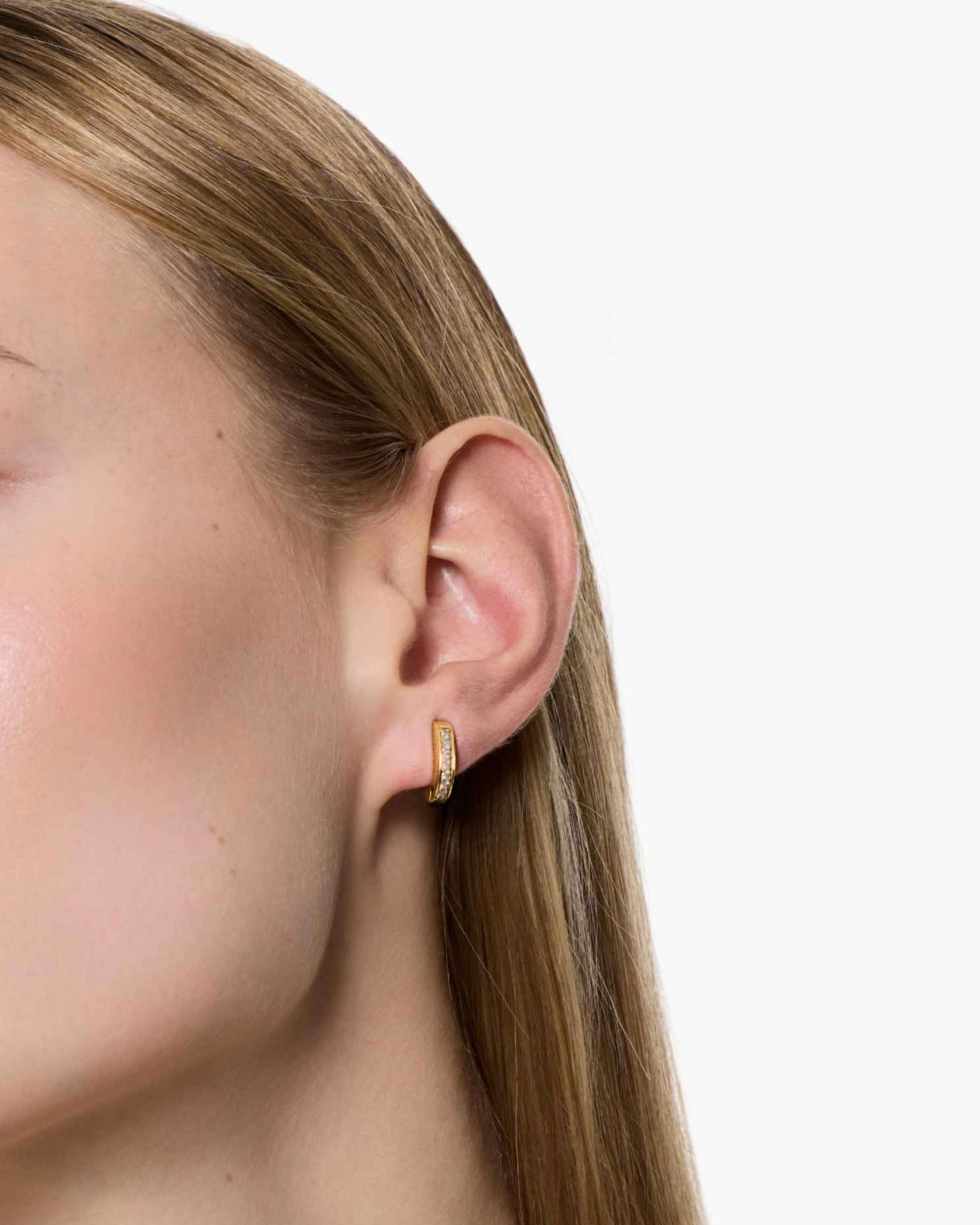 Nano Space Hoop Encrusted Earring