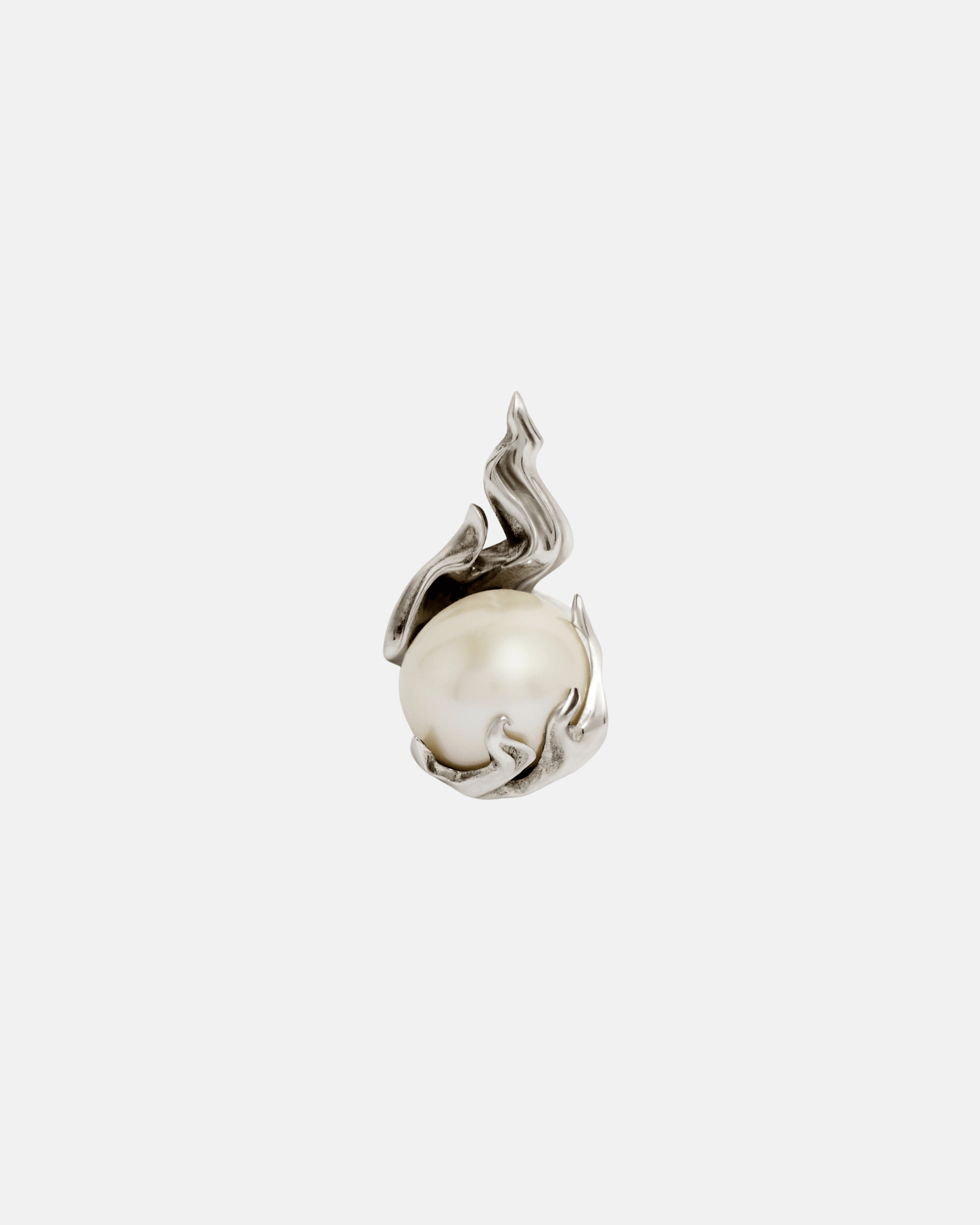 Pearl in Heat Earring - Rhodium Vermeil - Sale