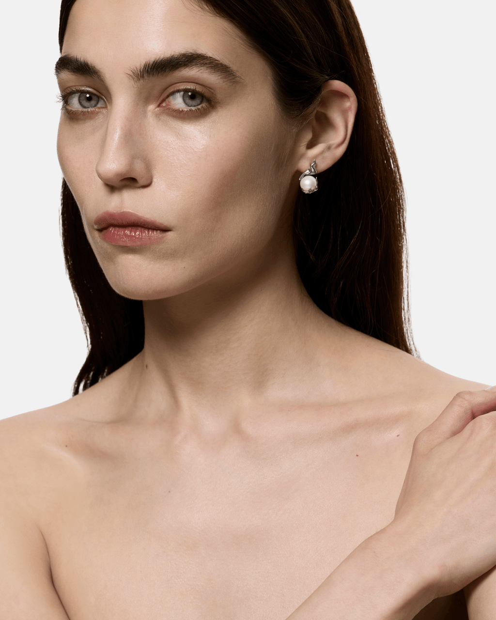 Pearl in Heat Earring - Rhodium Vermeil - Sale