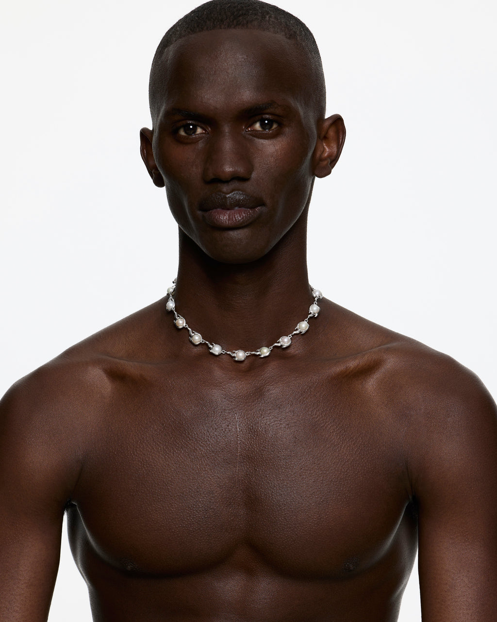 Pearlspark choker worn on model