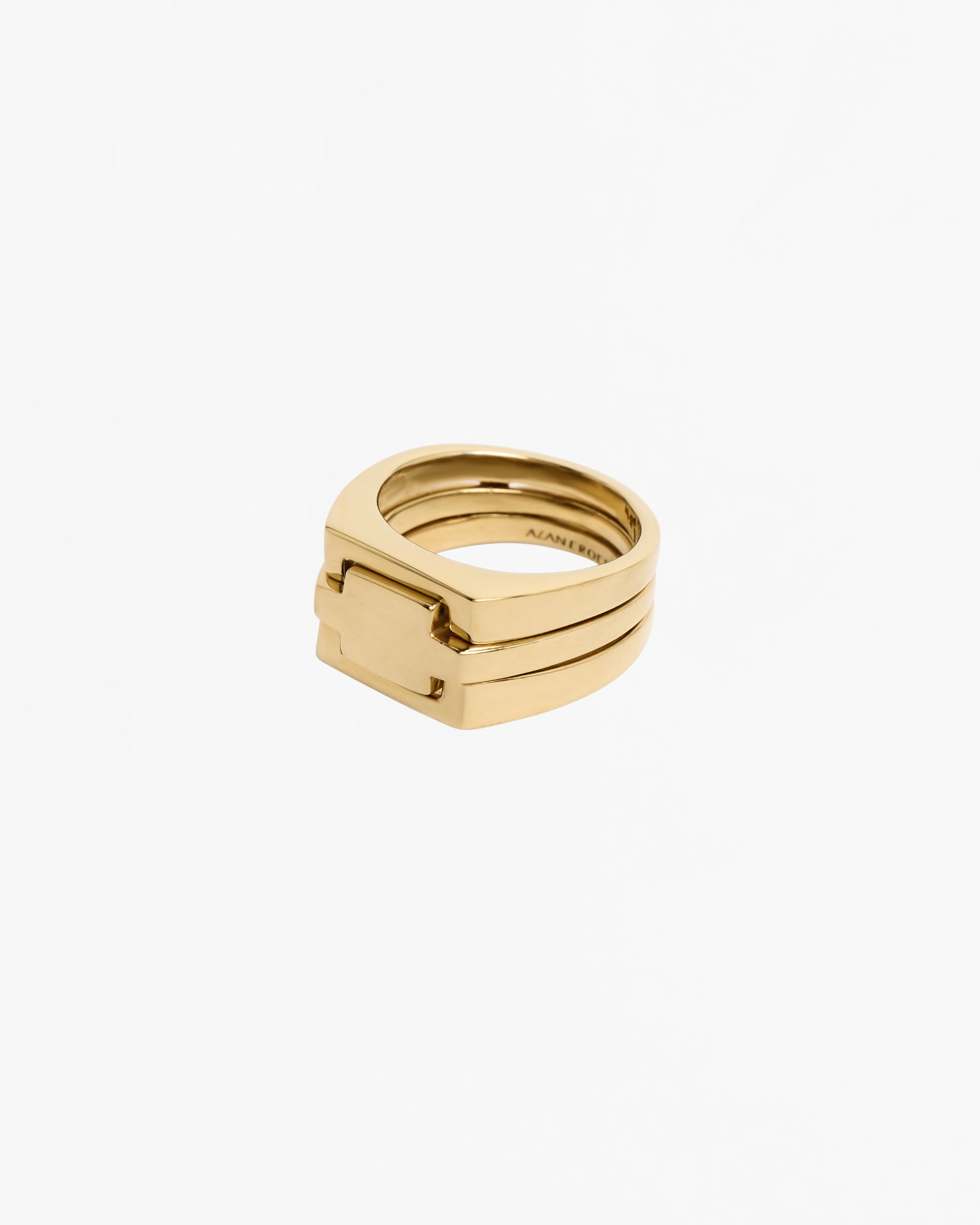 Modular puzzle ring gold vermeil