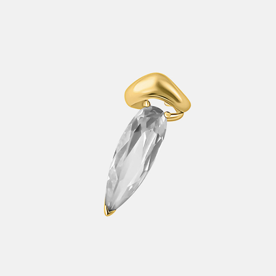 Clear Crystal Sharp Alien Ear Cuff - Single