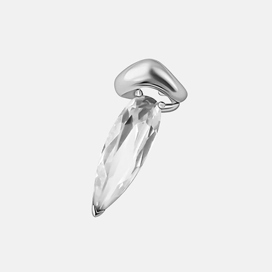 Clear Crystal Sharp Alien Ear Cuff - Single