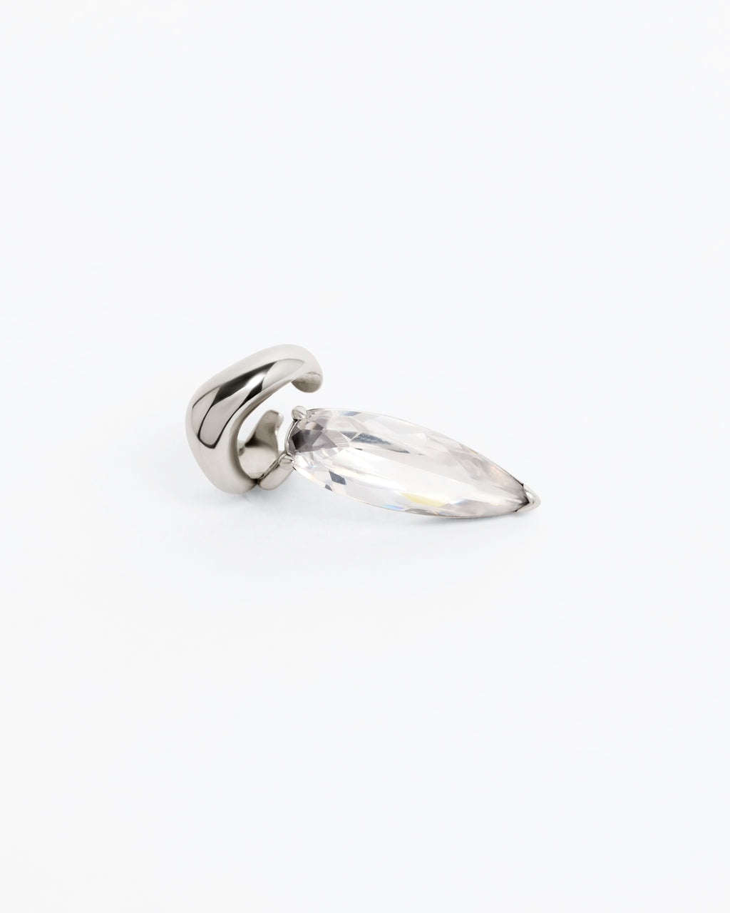 Clear Crystal Sharp Alien Ear Cuff - Single
