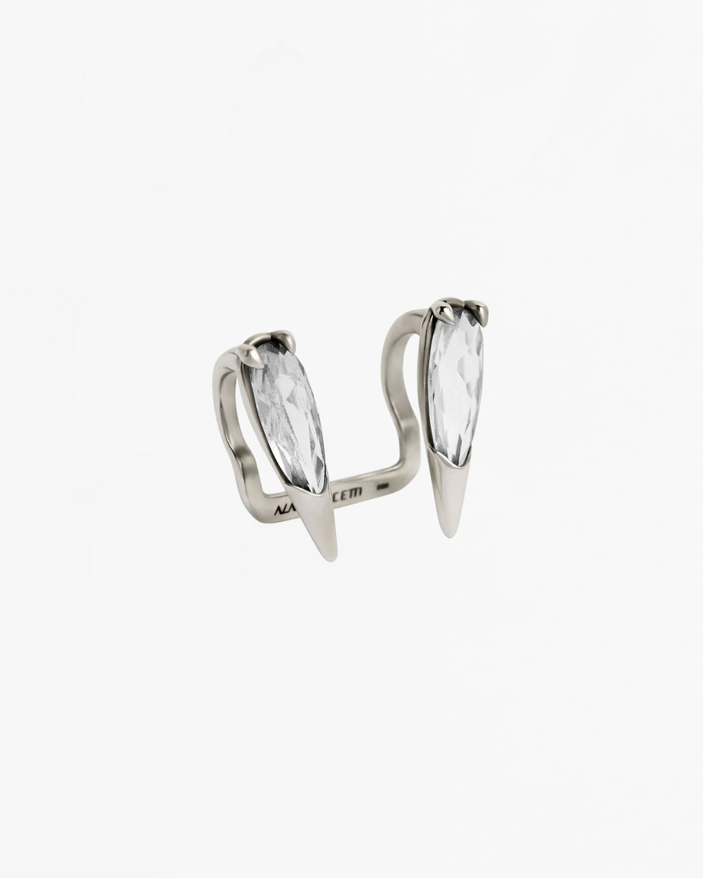 sharp viper ear cuff rhodium vermeil zirconia