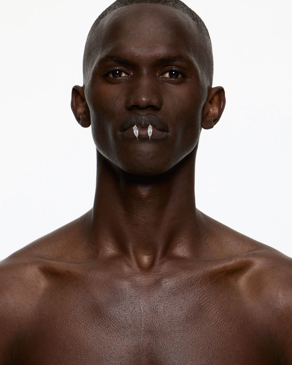 model wearing lip cuff alan crocetti