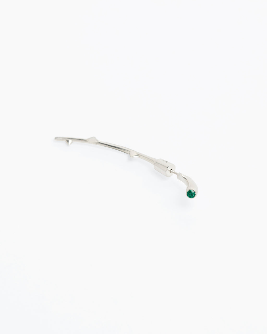 Stem Earring - Single - Rhodium Vermeil