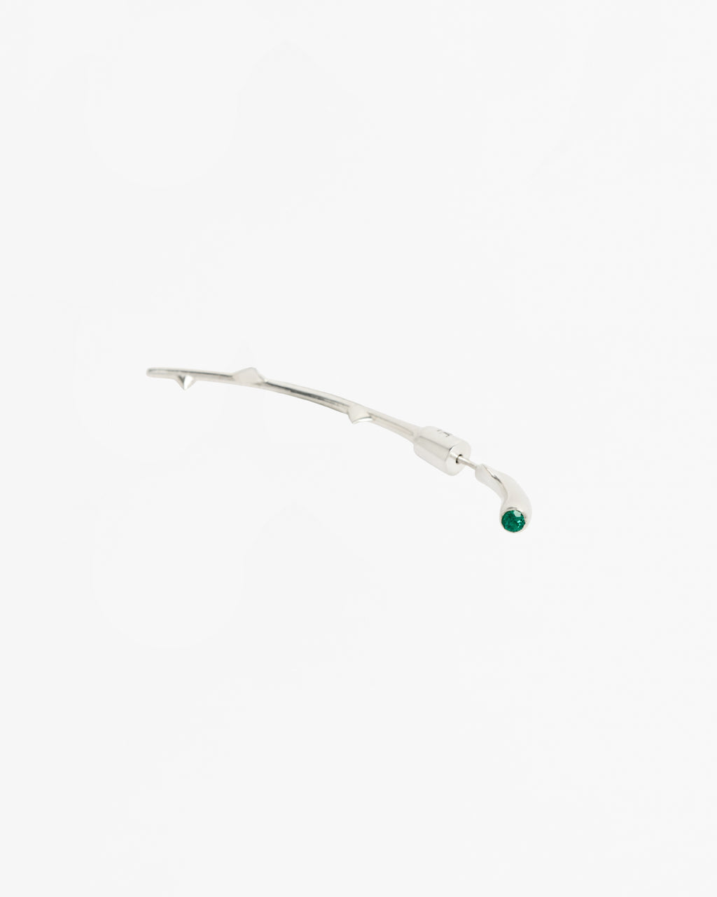 Stem Earring - Single - Rhodium Vermeil