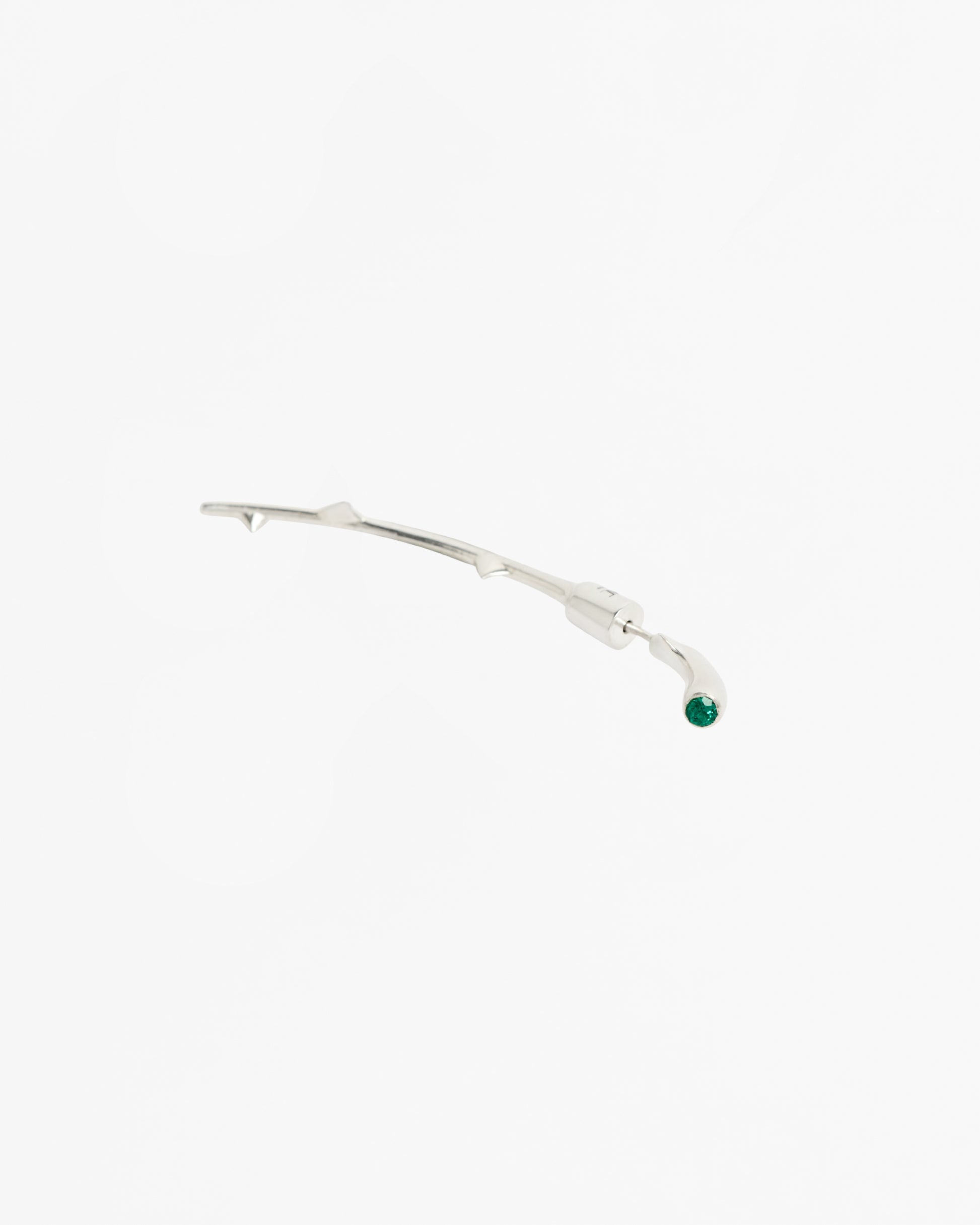 Stem Earring - Single - Rhodium Vermeil