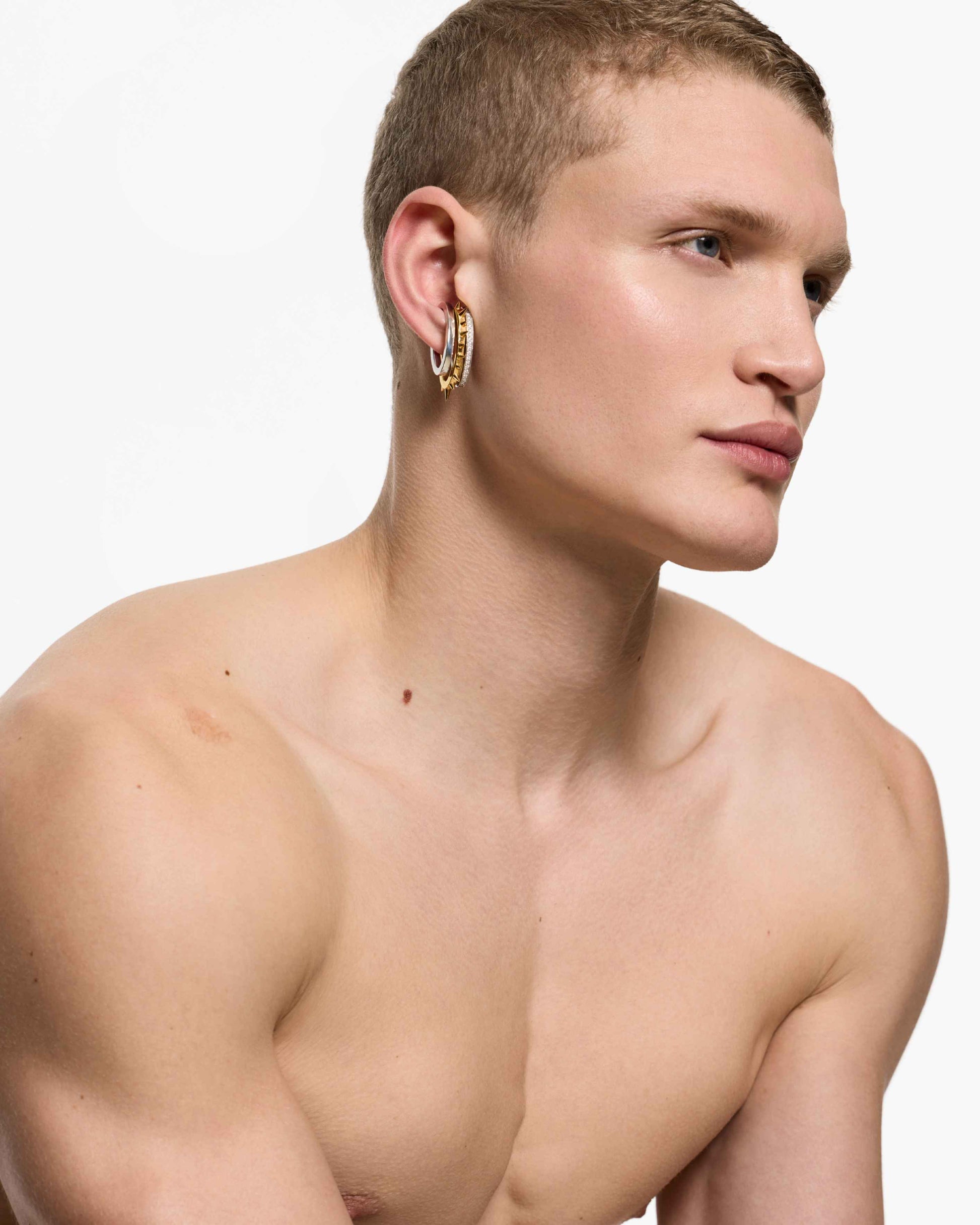 Mini Space Hoop Encrusted Ear Cuff