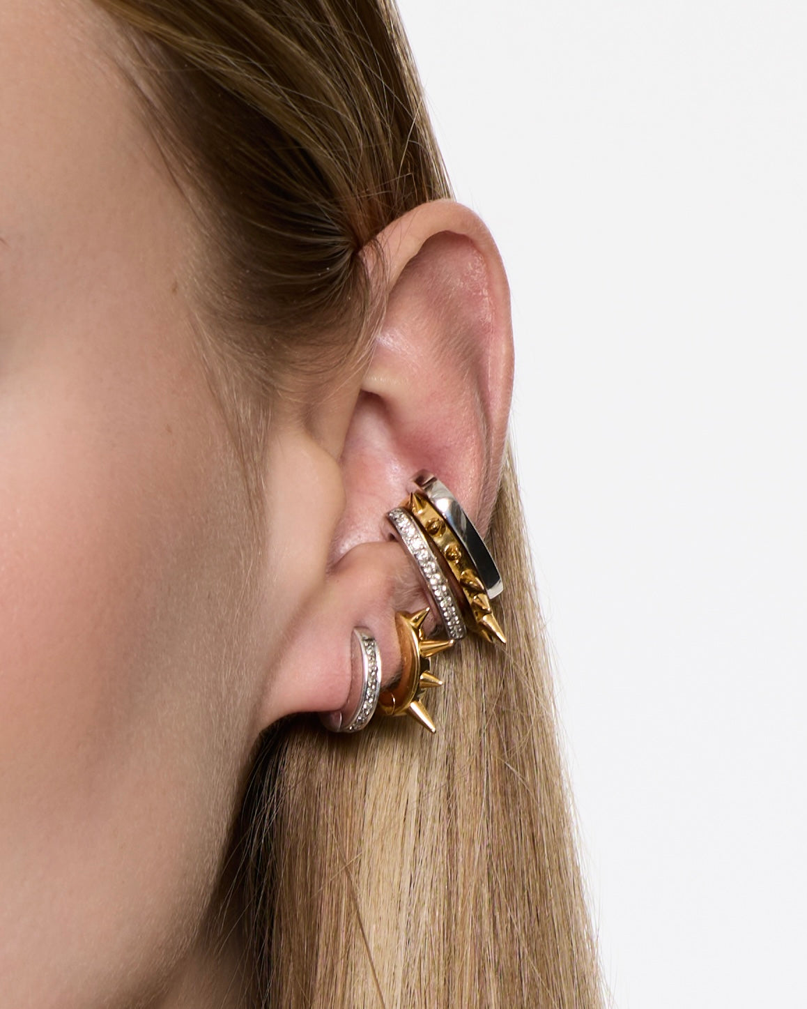 Nano Space Hoop Encrusted Earring