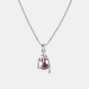 Pink Nano Pearl Melt Necklace – Rhodium Vermeil