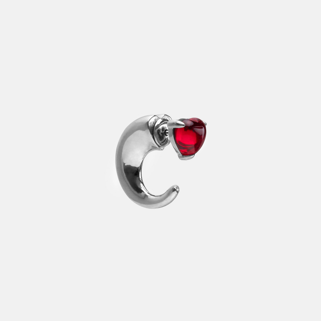 AC X AMI - Vessel Heart Earring - Rhodium Vermeil