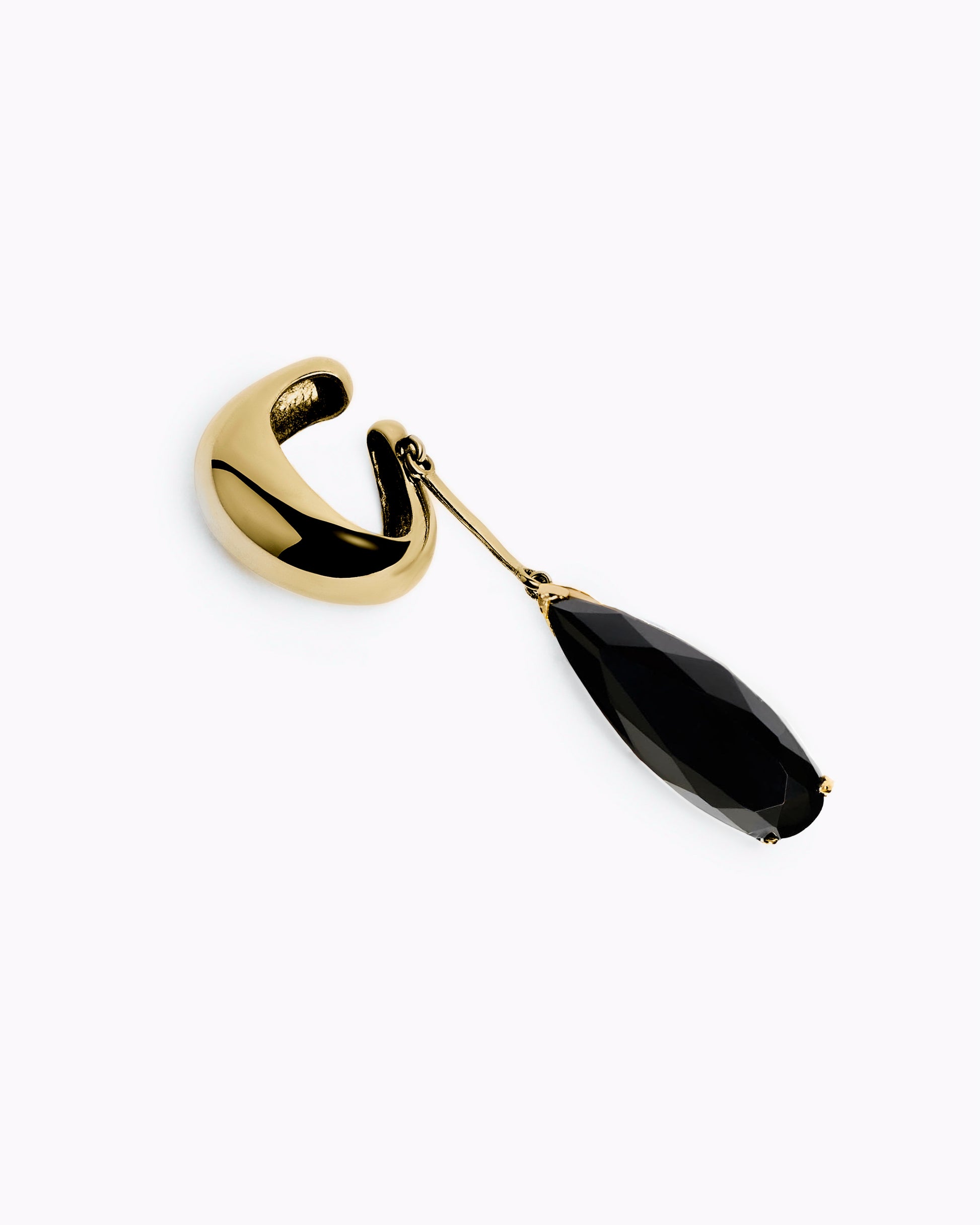 Teardrop Black Ear Cuff