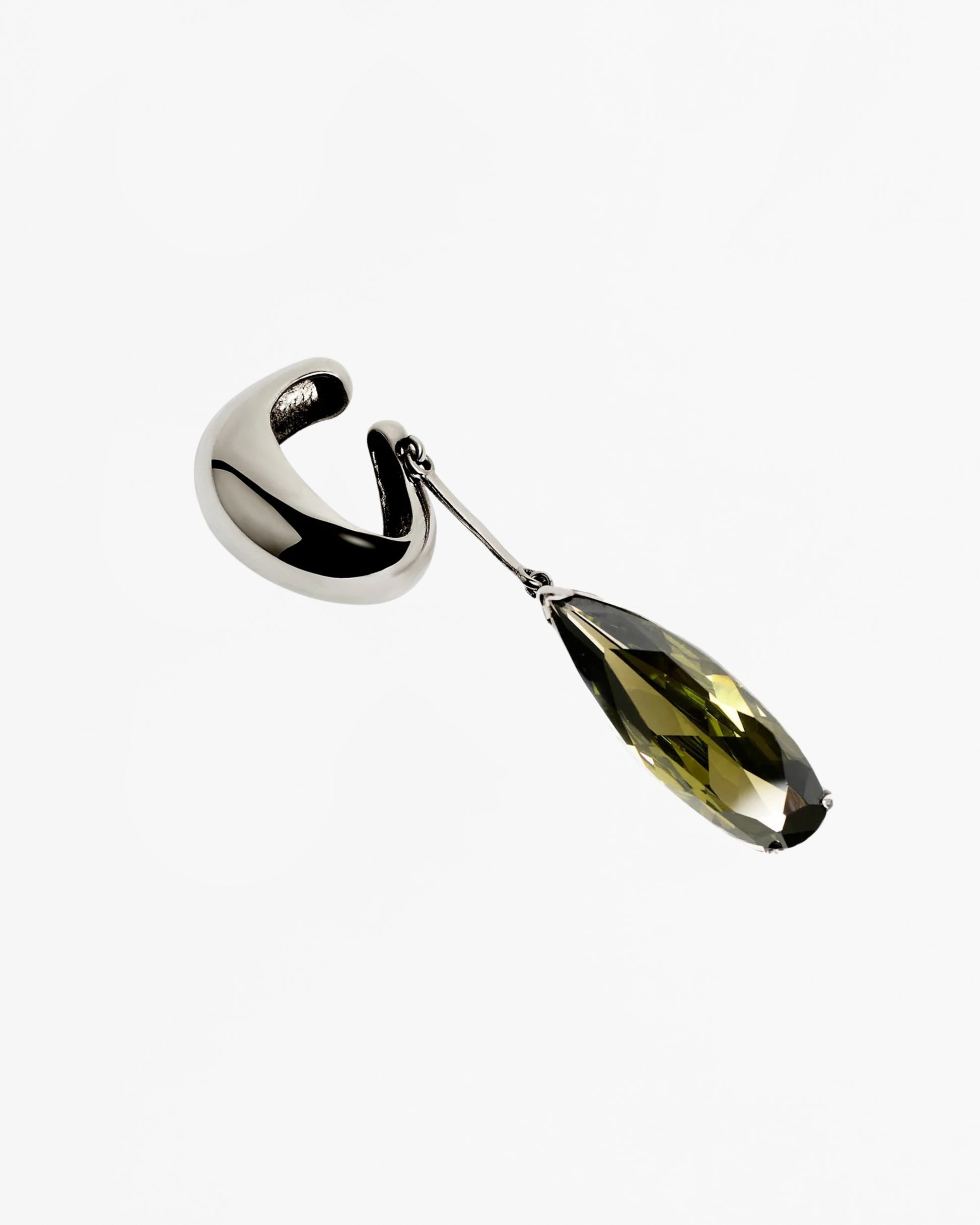 Teardrop Olive Green Ear Cuff