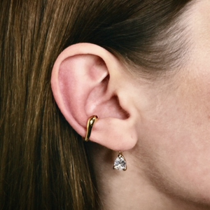 Nano Crystal Drop Ear Cuff - Gold Vermeil