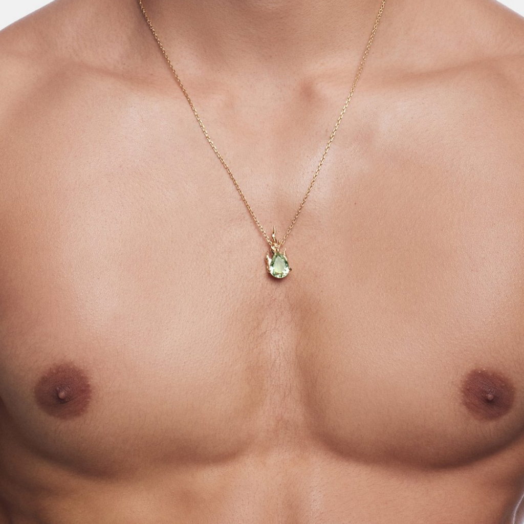 Gem In Heat Necklace – Green Amethyst