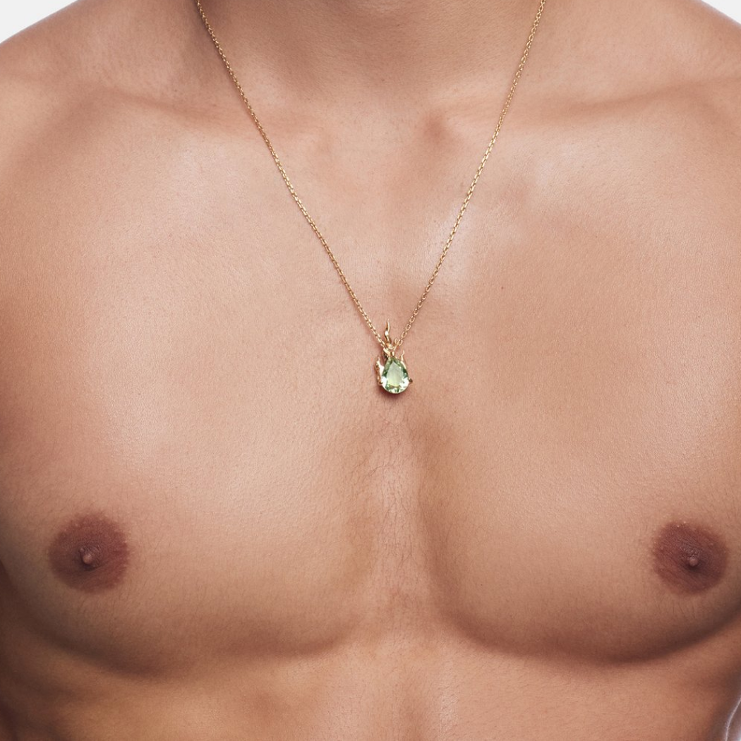 Gem In Heat Necklace – Green Amethyst