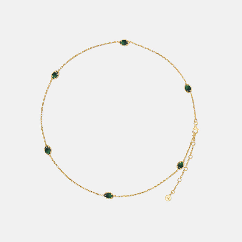 Lab Emerald Sweat Necklace - Gold Vermeil