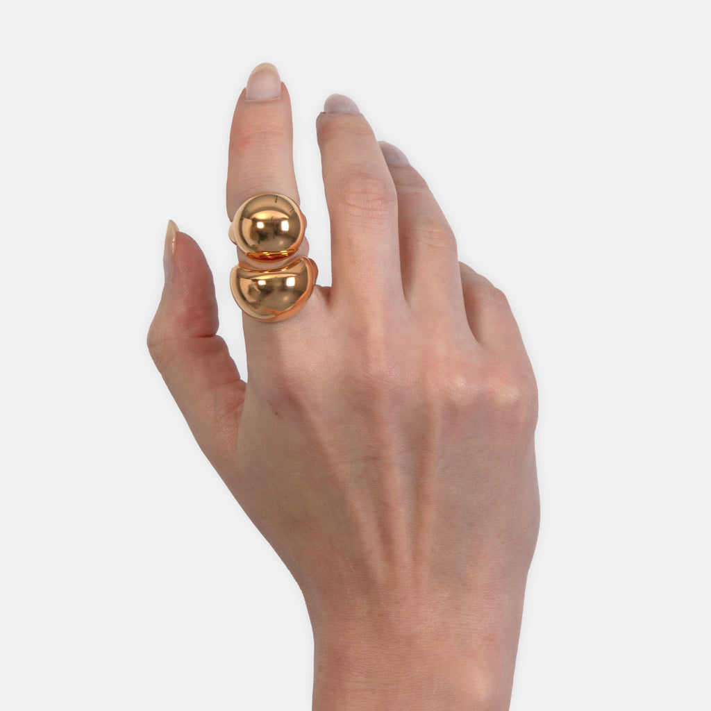 Blown Sphere Ring Set - Gold Vermeil