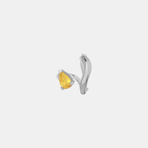 Citrine Micro Alien Earring – Rhodium Vermeil