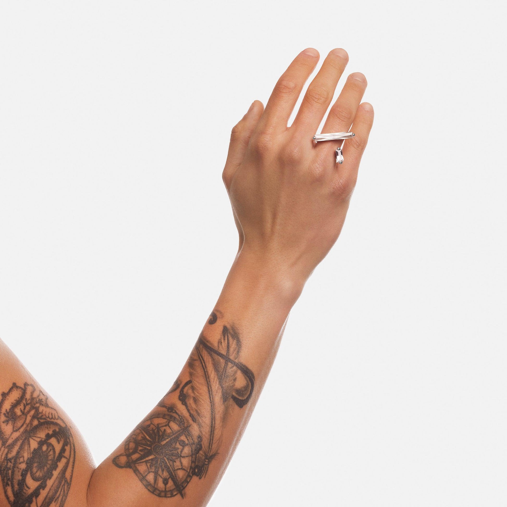 Clear Asymmetrical Crystallized Ring – Gold Vermeil