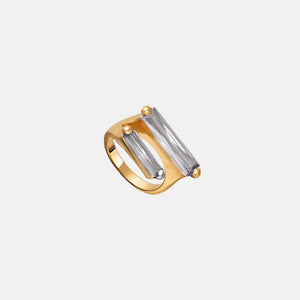 Clear Double Crystallized Ring – Gold Vermeil