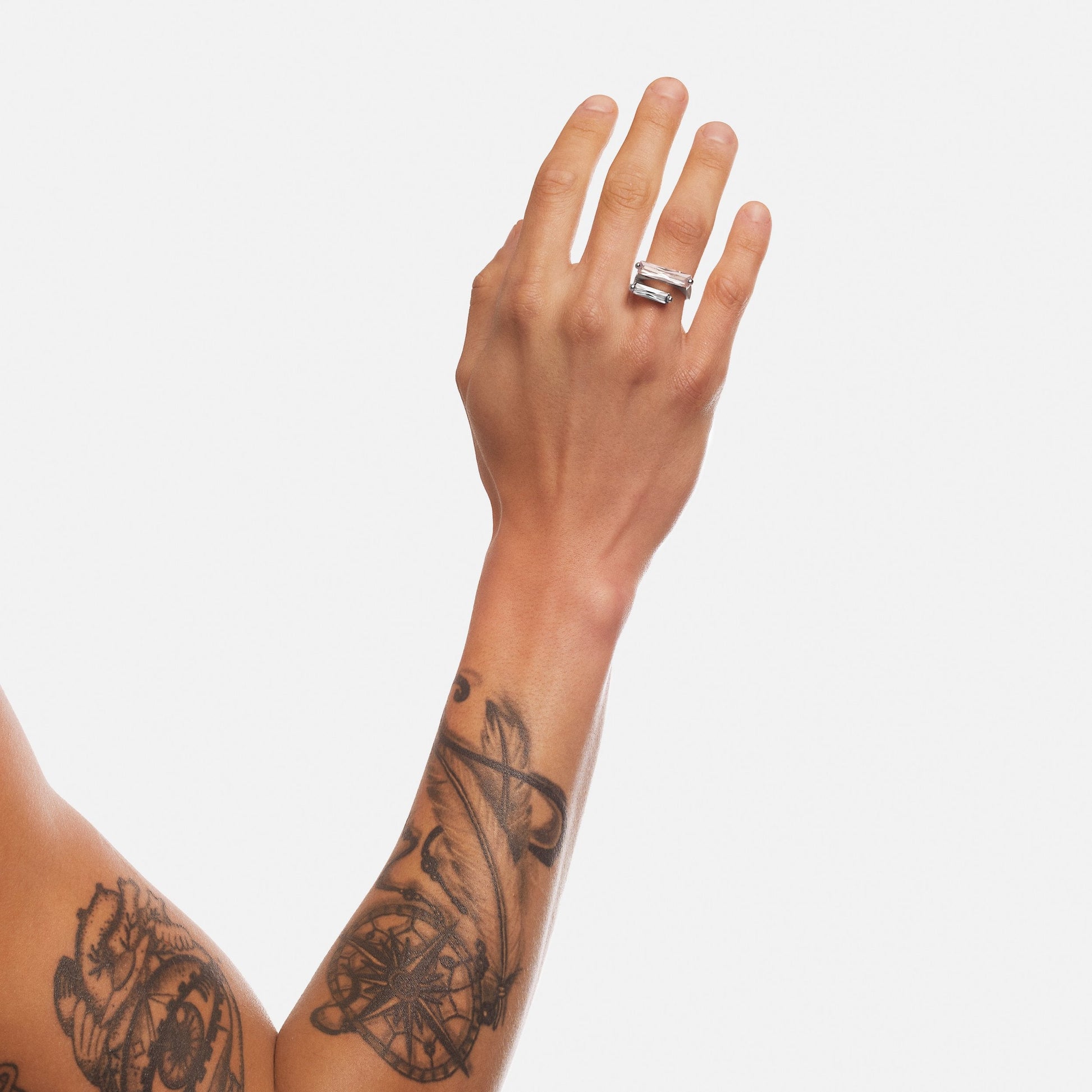 Clear Double Crystallized Ring – Rhodium Vermeil