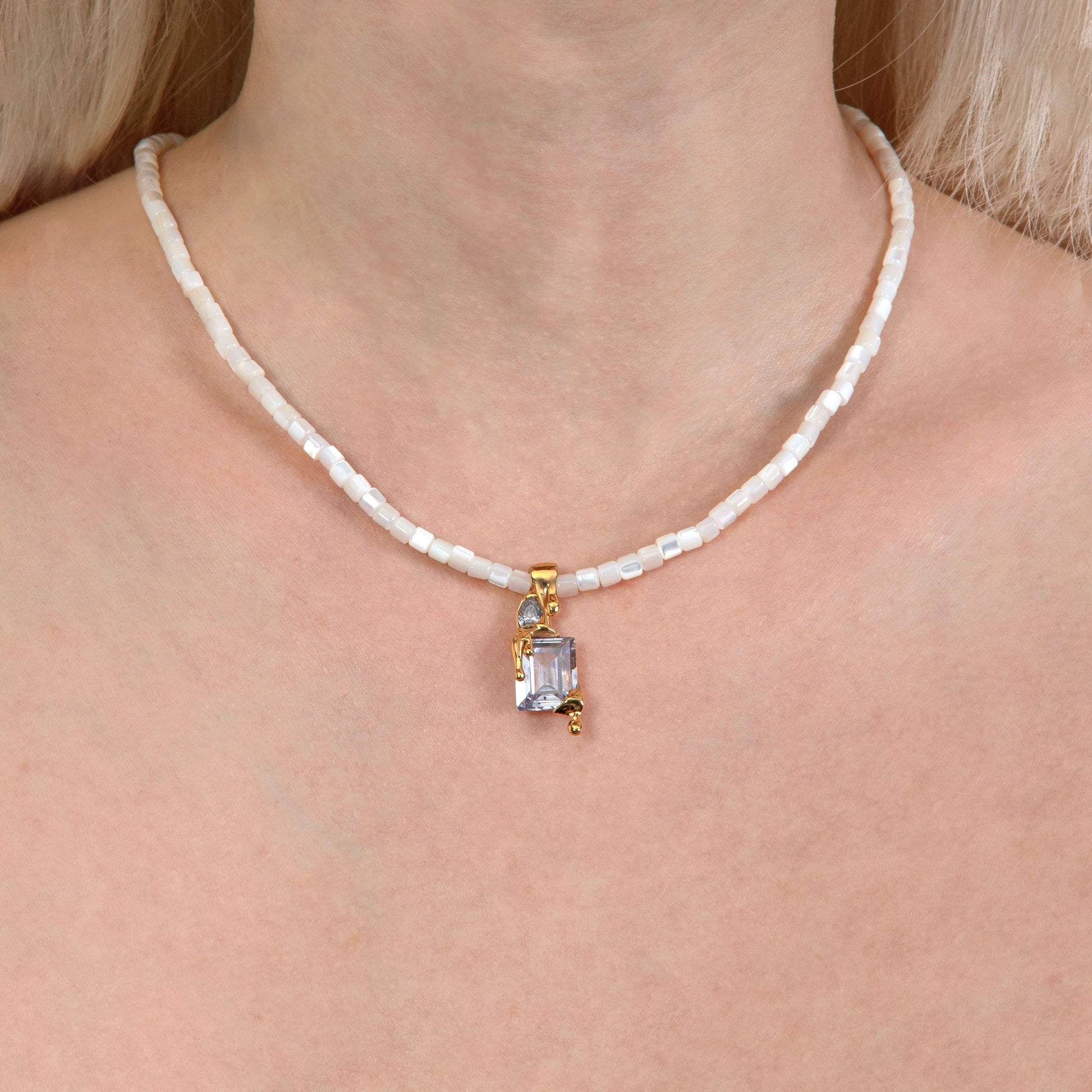 Clear Ocean Raver Melt Necklace – Gold Vermeil