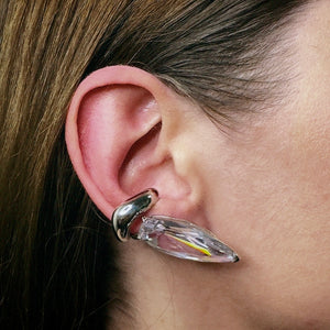 Clear Crystal Sharp Alien Ear Cuff - SINGLE