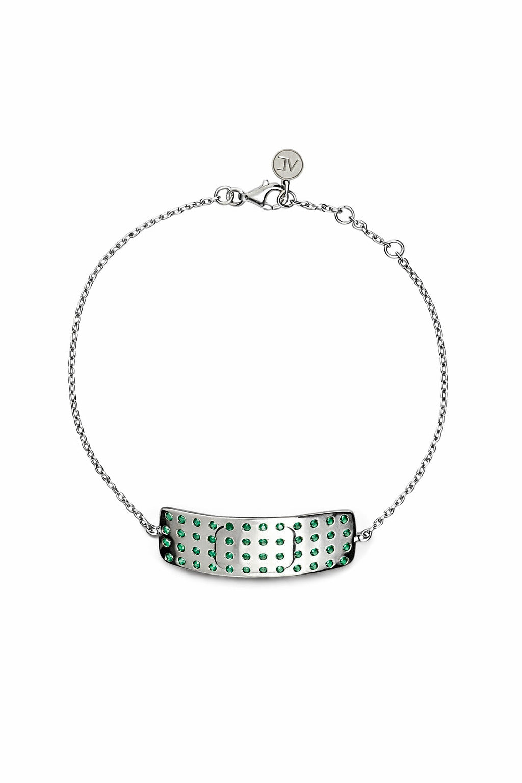 Encrusted Mini Plaster Bracelet - Rhodium Vermeil