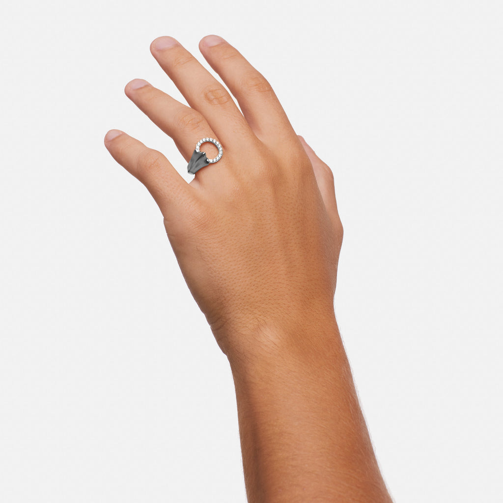 Encrusted Vessel Ring – Rhodium Vermeil