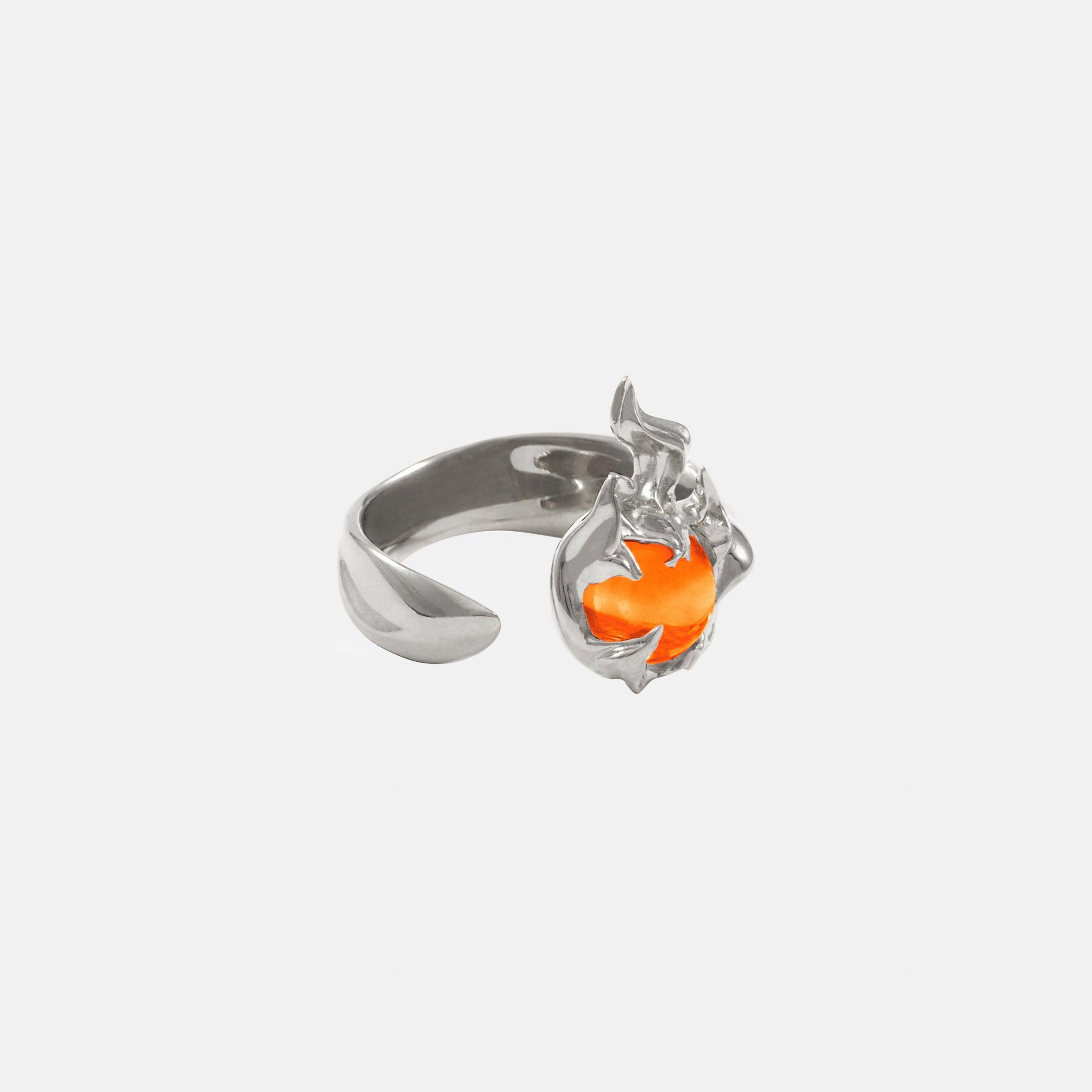 Fire Ember Ring – Rhodium Vermeil