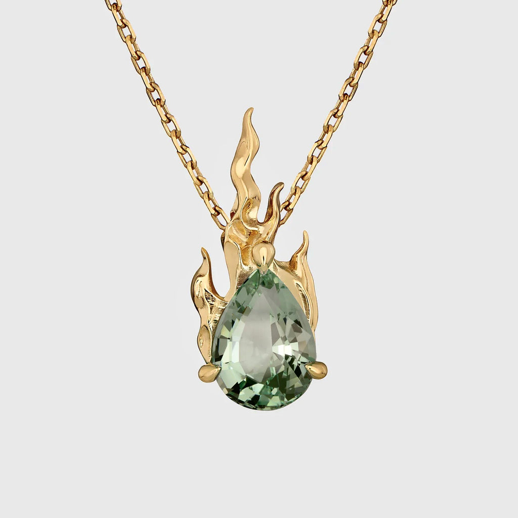 Gem In Heat Necklace – Green Amethyst