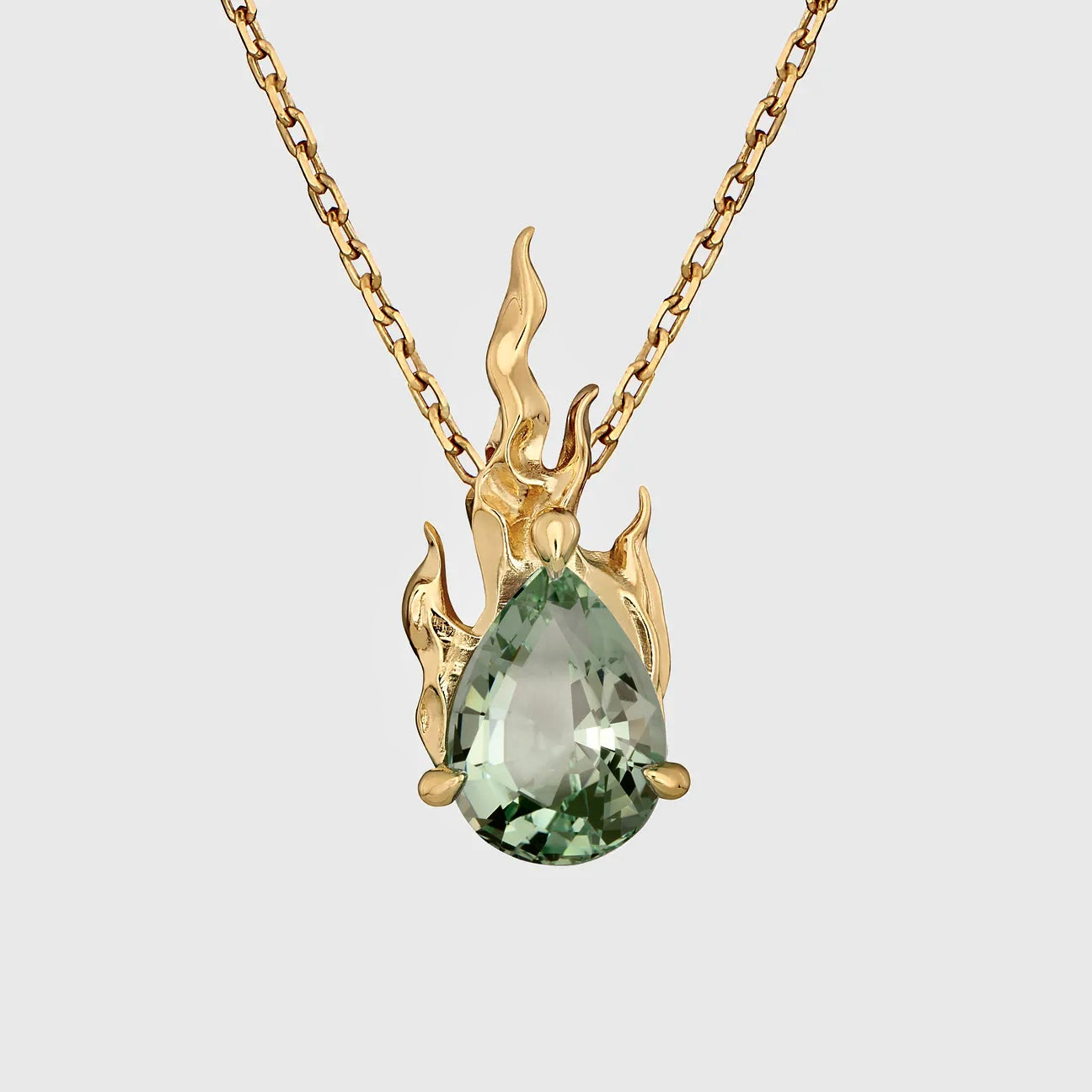 Gem In Heat Necklace – Green Amethyst