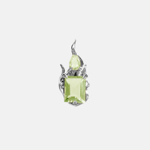Green Blaze Earring – Rhodium Vermeil