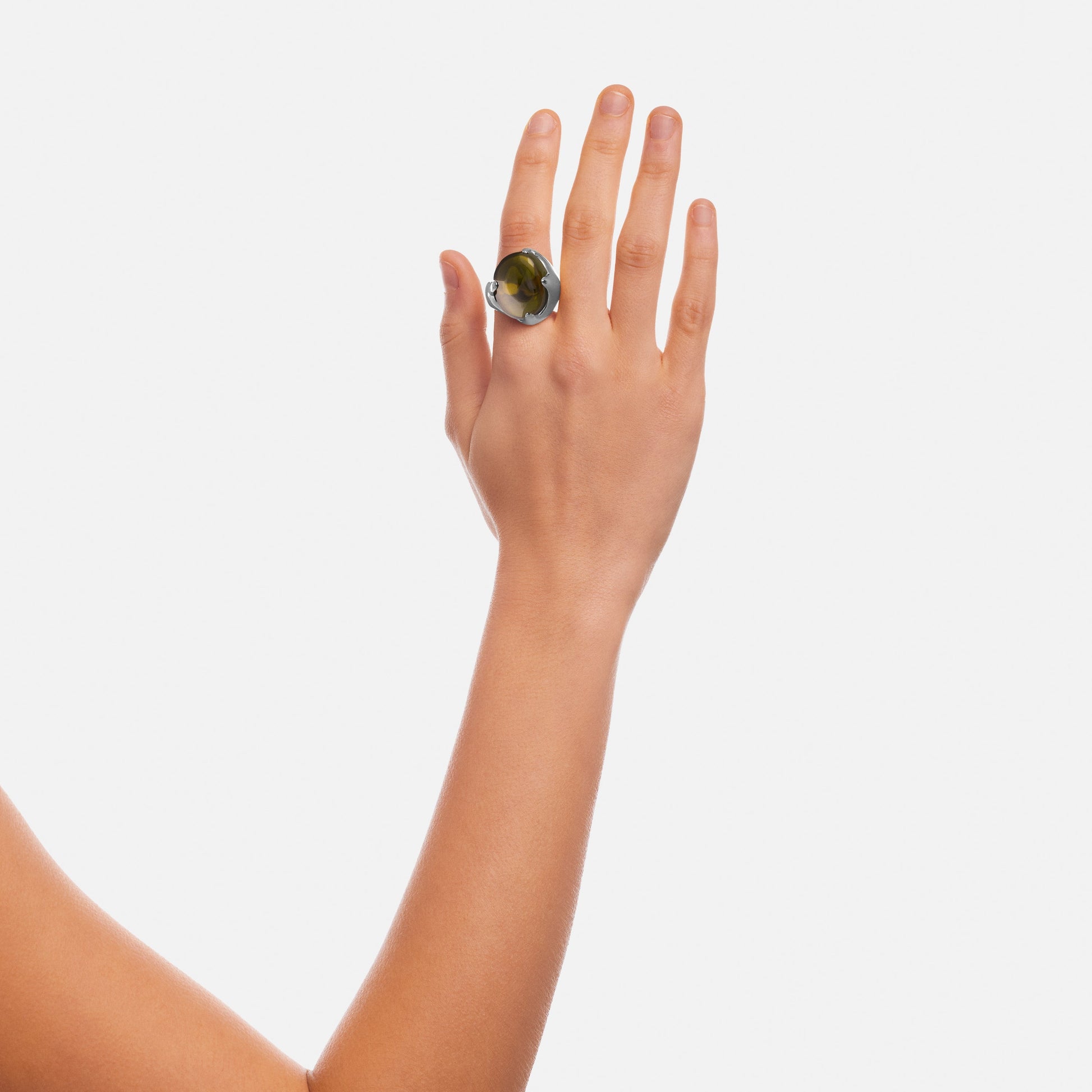 Mystic Ring Green – Rhodium Vermeil