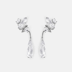 Clear Mixed Hybrid Drop Ear Cuff Pair