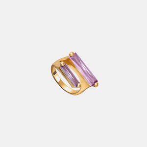 Lavender Double Crystallized Ring – Gold Vermeil