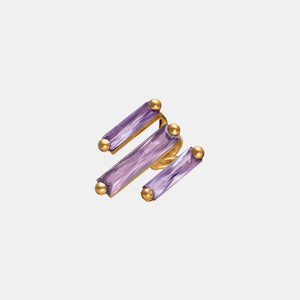 Lavender Triple Crystallized Ear Cuff – Gold Vermeil