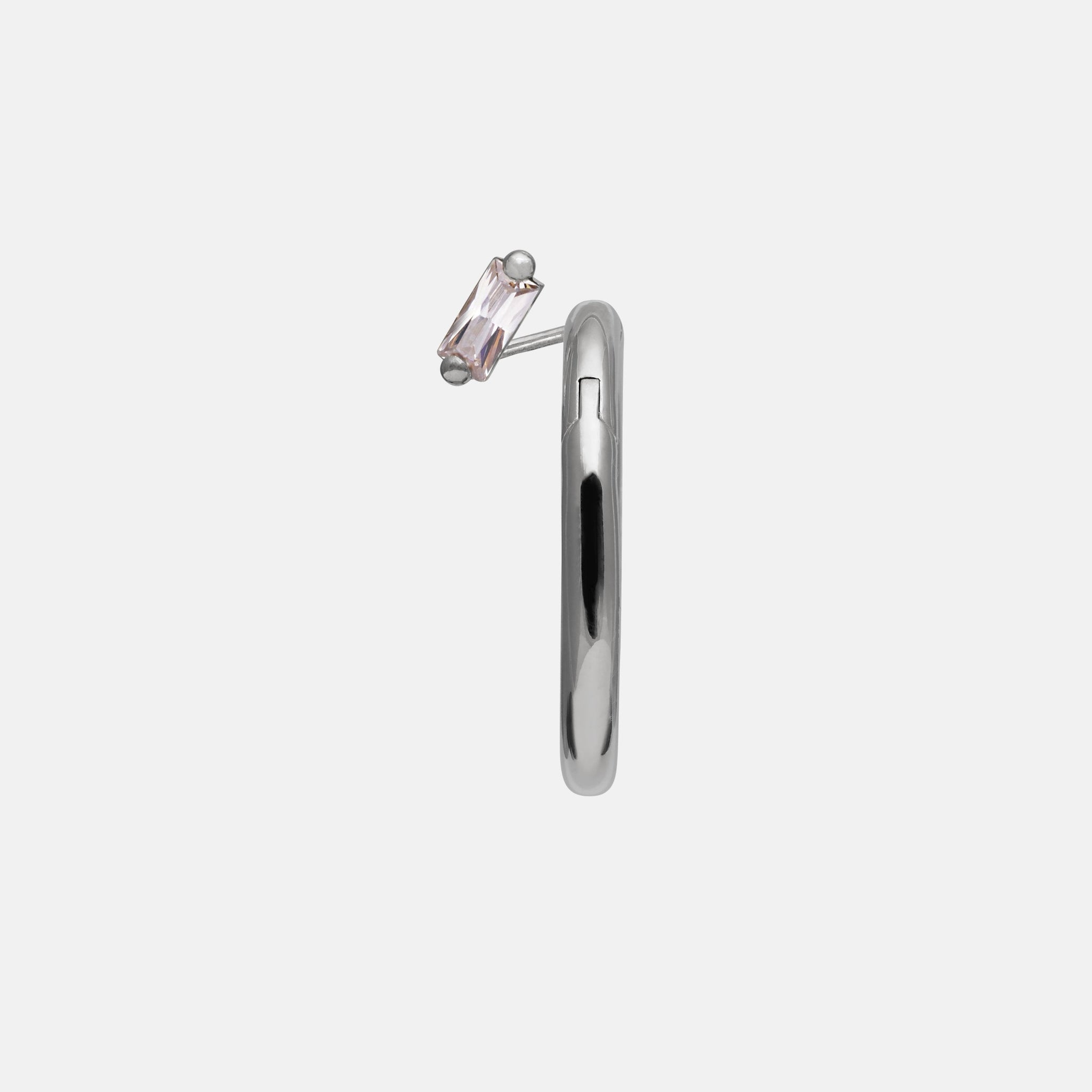 Maxi Clear Hybrid Crystallized Hoop Earring – Rhodium Vermeil