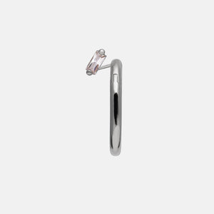 Maxi Clear Hybrid Crystallized Hoop Earring – Rhodium Vermeil