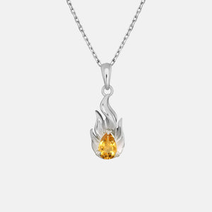 Micro Gem In Heat Necklace - Yellow Citrine