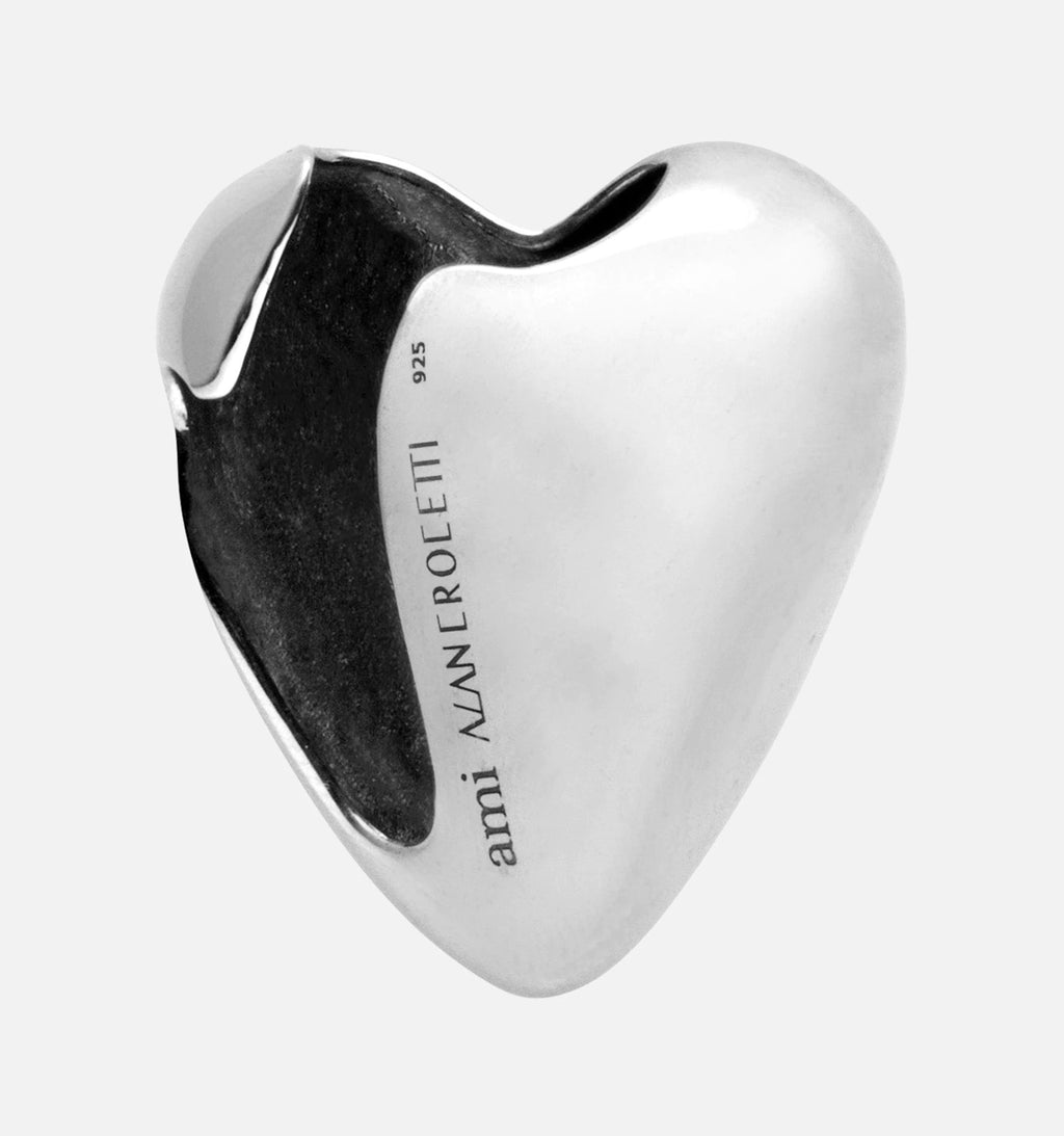 AC X AMI - Full Heart Ear Cuff - Rhodium Vermeil