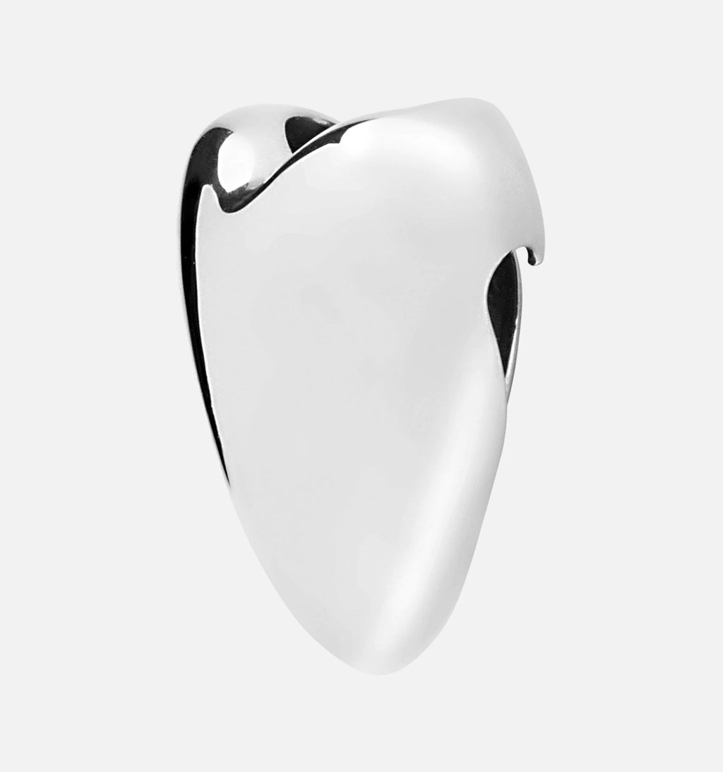 AC X AMI - Full Heart Ear Cuff - Rhodium Vermeil