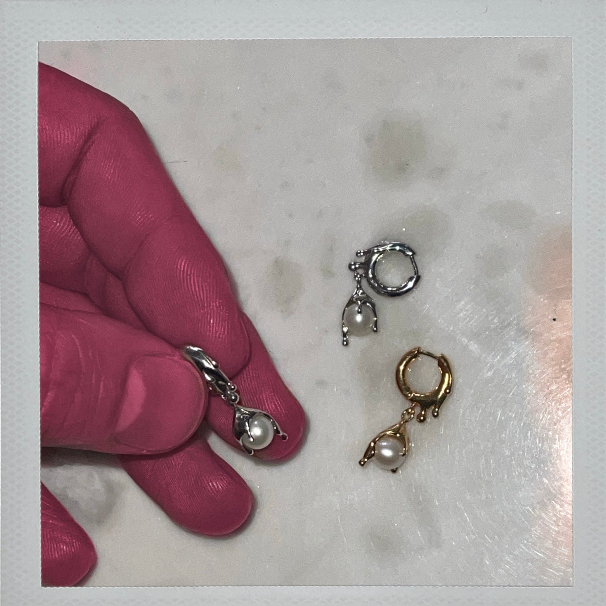 Nano Pearl Melt Earring – Gold Vermeil