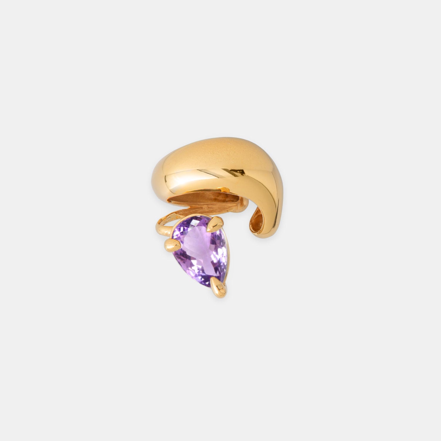 Purple Amethyst Blown Alien Ear Cuff – Gold Vermeil
