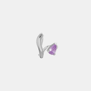 Purple Amethyst Micro Alien Earring – Rhodium Vermeil